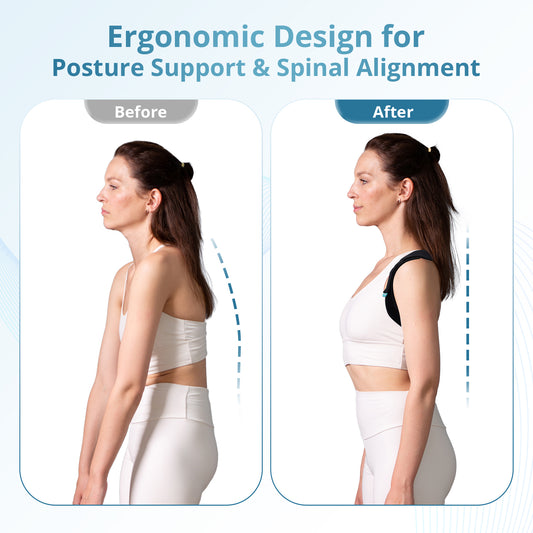 Kinstron Posture Corrector for Men and Women, Comfortable Upper and Back Brace, Adjustable Back Support for Back, Shoulder and Neck