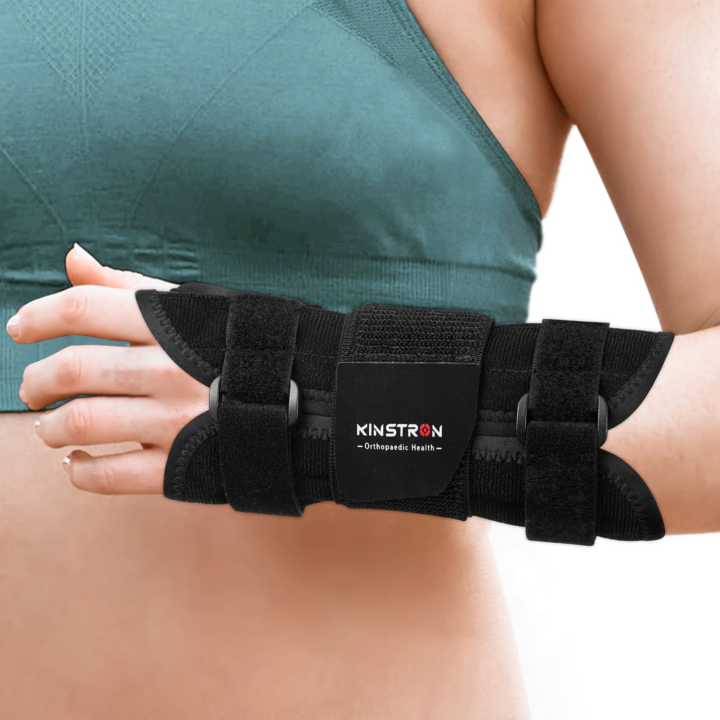 Kinstron Carpal Tunnel Wrist Brace for Night & Day Support with Metal Splint–Adjustable Extended Lightweight Hand and Wrist support for Sprains, Tendonitis, Arthritis & Injury Support Pain Relief for Men Women