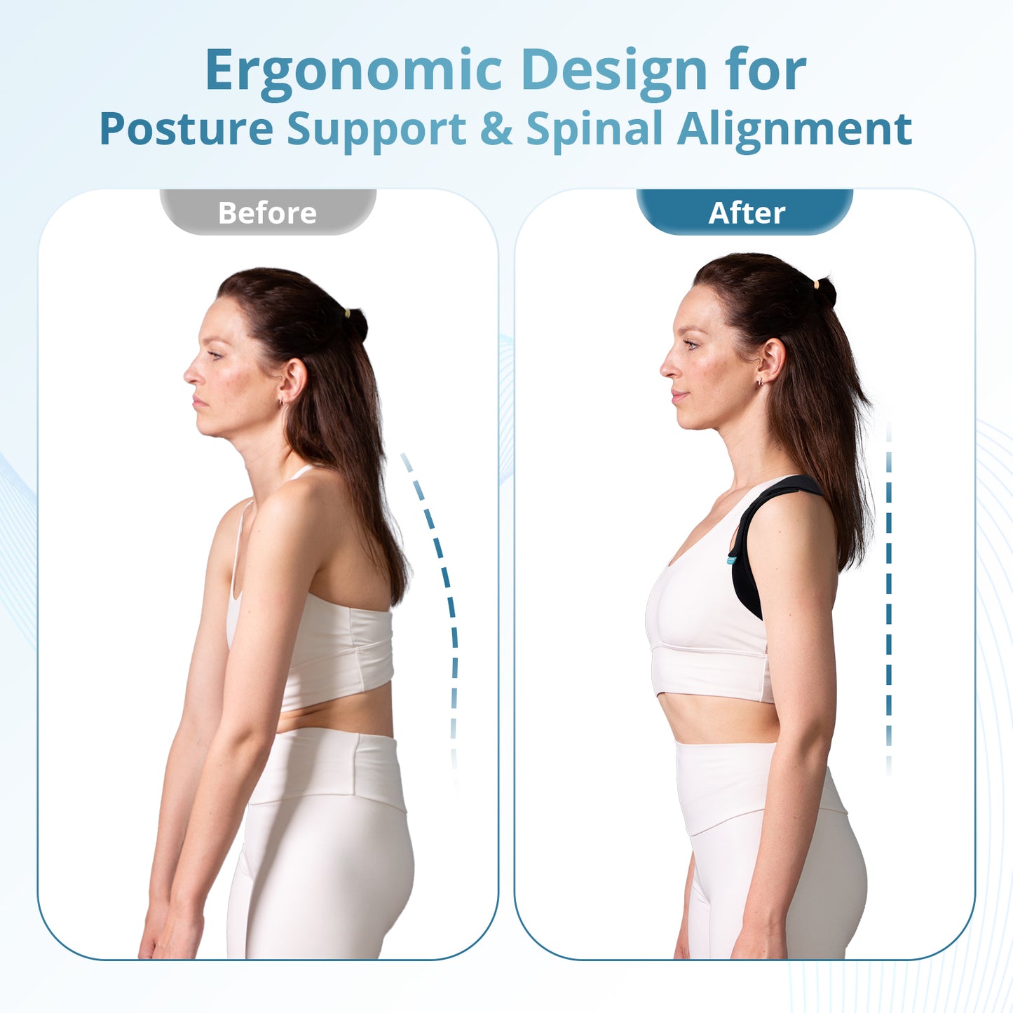 Kinstron Posture Corrector for Men and Women, Comfortable Upper and Back Brace, Adjustable Back Support for Back, Shoulder and Neck