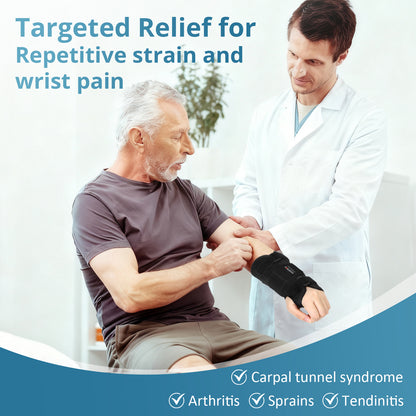 Kinstron Carpal Tunnel Wrist Brace for Night & Day Support with Metal Splint–Adjustable Extended Lightweight Hand and Wrist support for Sprains, Tendonitis, Arthritis & Injury Support Pain Relief for Men Women