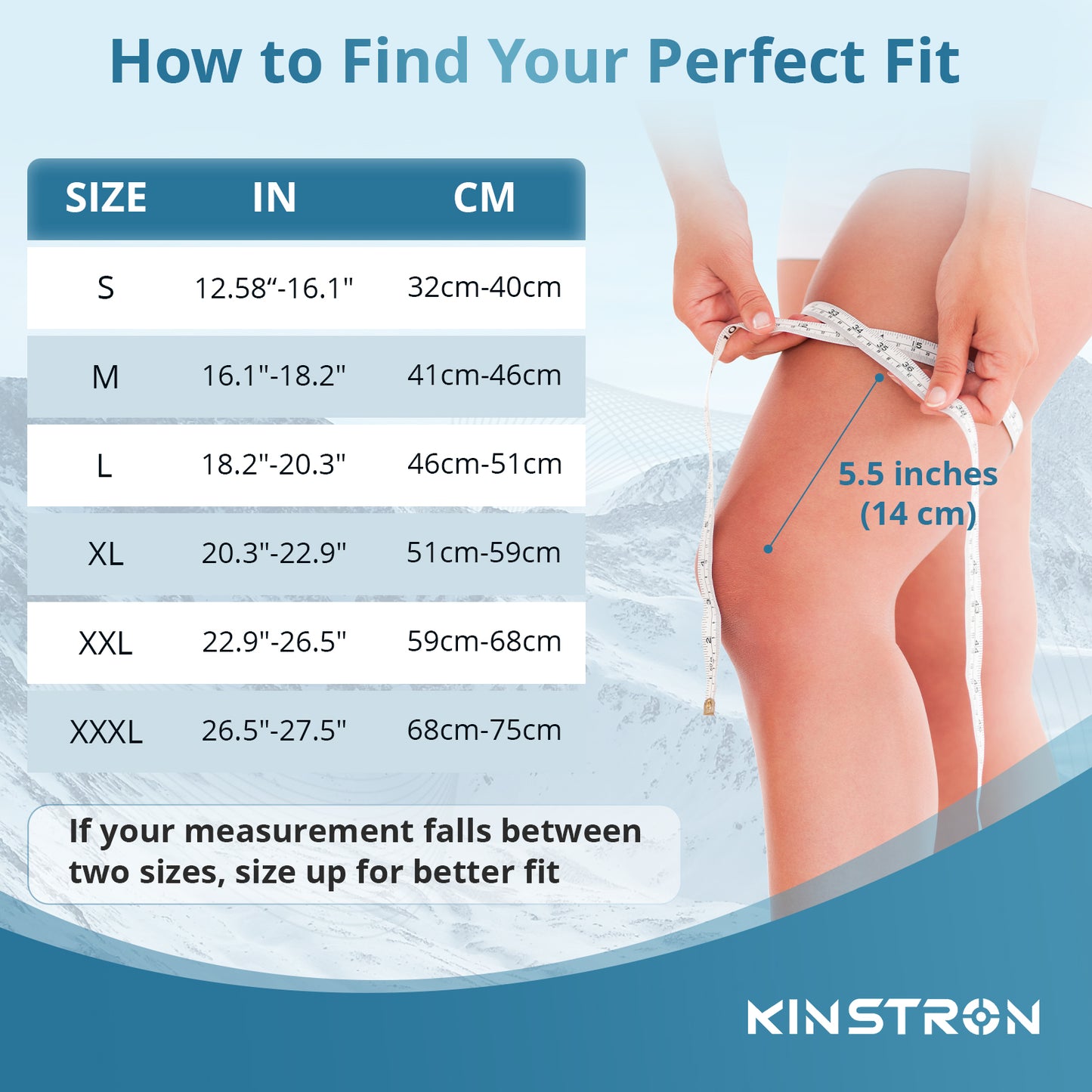 Kinstron 2 Pack Compression Knee Brace for Men & Women – Breathable Non-Slip Knee Support Sleeve for Running, Hiking, Workout, Weightlifting, Sports, Arthritis, Knee Pain Relief & Recovery – Premium Latex-Free for Sensitive Skin