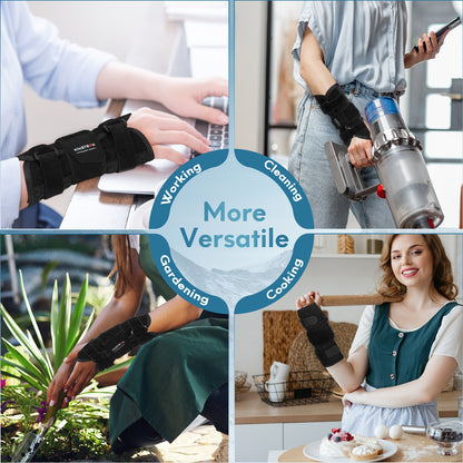 Kinstron Carpal Tunnel Wrist Brace for Night & Day Support with Metal Splint–Adjustable Extended Lightweight Hand and Wrist support for Sprains, Tendonitis, Arthritis & Injury Support Pain Relief for Men Women