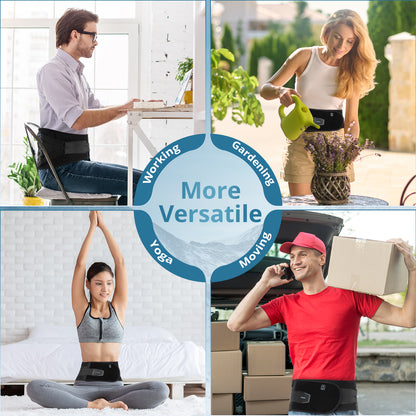 Kinstron Lumbar Support Back Brace with Adjustable Compression Straps – Breathable Mesh, Memory-Aluminum Stays & Removable Pad – Ergonomic Lower Back Support Belt for Work, Fitness & Daily Pain Relief