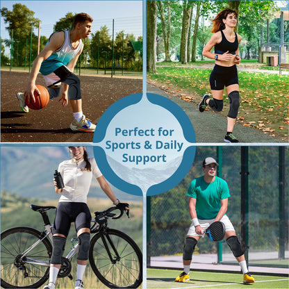 Kinstron 2 Pack Compression Knee Brace for Men & Women – Breathable Non-Slip Knee Support Sleeve for Running, Hiking, Workout, Weightlifting, Sports, Arthritis, Knee Pain Relief & Recovery – Premium Latex-Free for Sensitive Skin