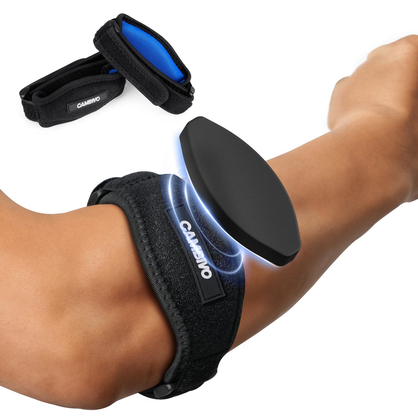 Kinstron Tennis Elbow Brace for Men & Women, Tennis & Golfer's Elbow, Adjustable Elbow Strap with Compression Pad