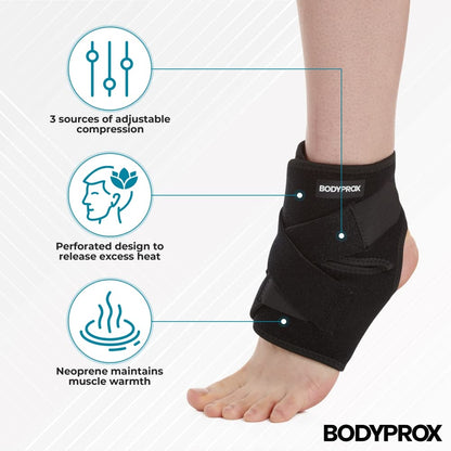 Kinstron Ankle Support Brace, Breathable Neoprene Sleeve, Adjustable Wrap!