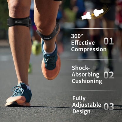 Kinstron Patella Tendon Knee Strap 2 Pack, Knee Pain Relief Support Brace Hiking, Soccer, Basketball, Running, Jumpers Knee, Tennis, Tendonitis, Volleyball & Squats