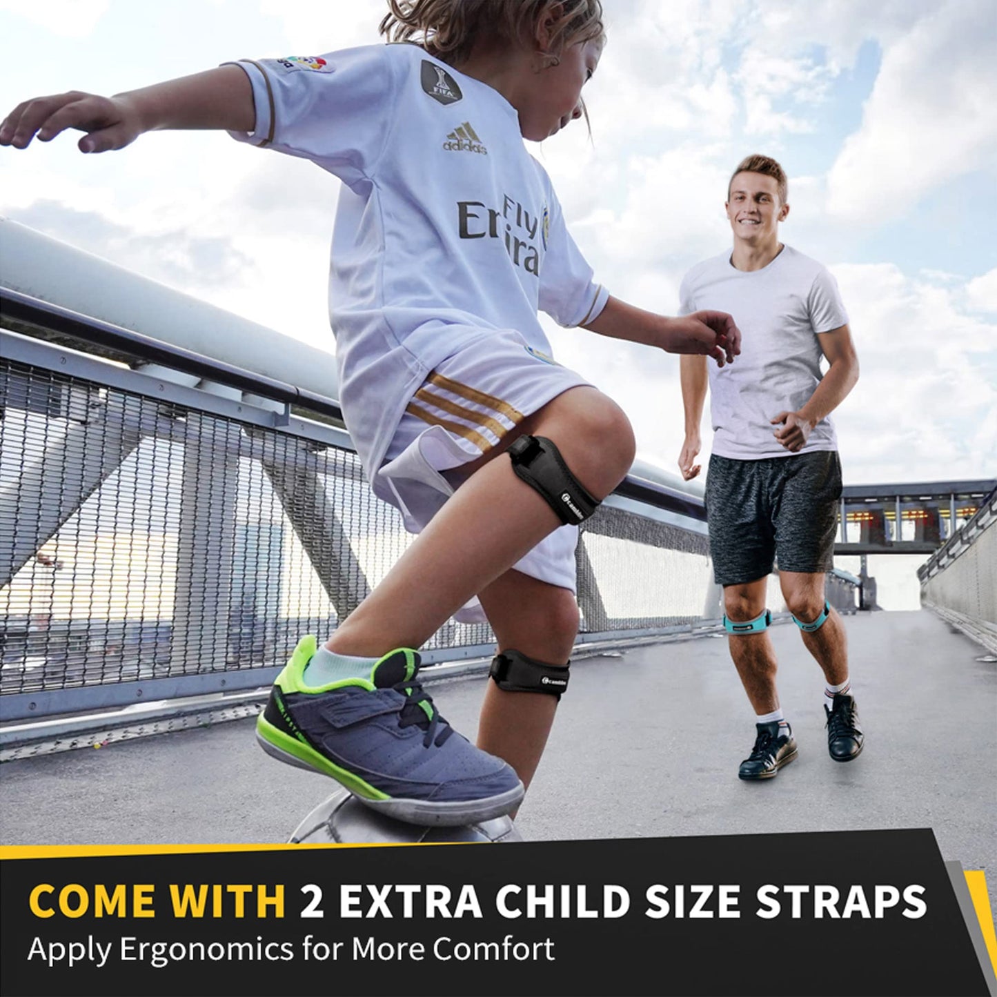 Kinstron Patella Tendon Knee Strap 2 Pack, Knee Pain Relief Support Brace Hiking, Soccer, Basketball, Running, Jumpers Knee, Tennis, Tendonitis, Volleyball & Squats