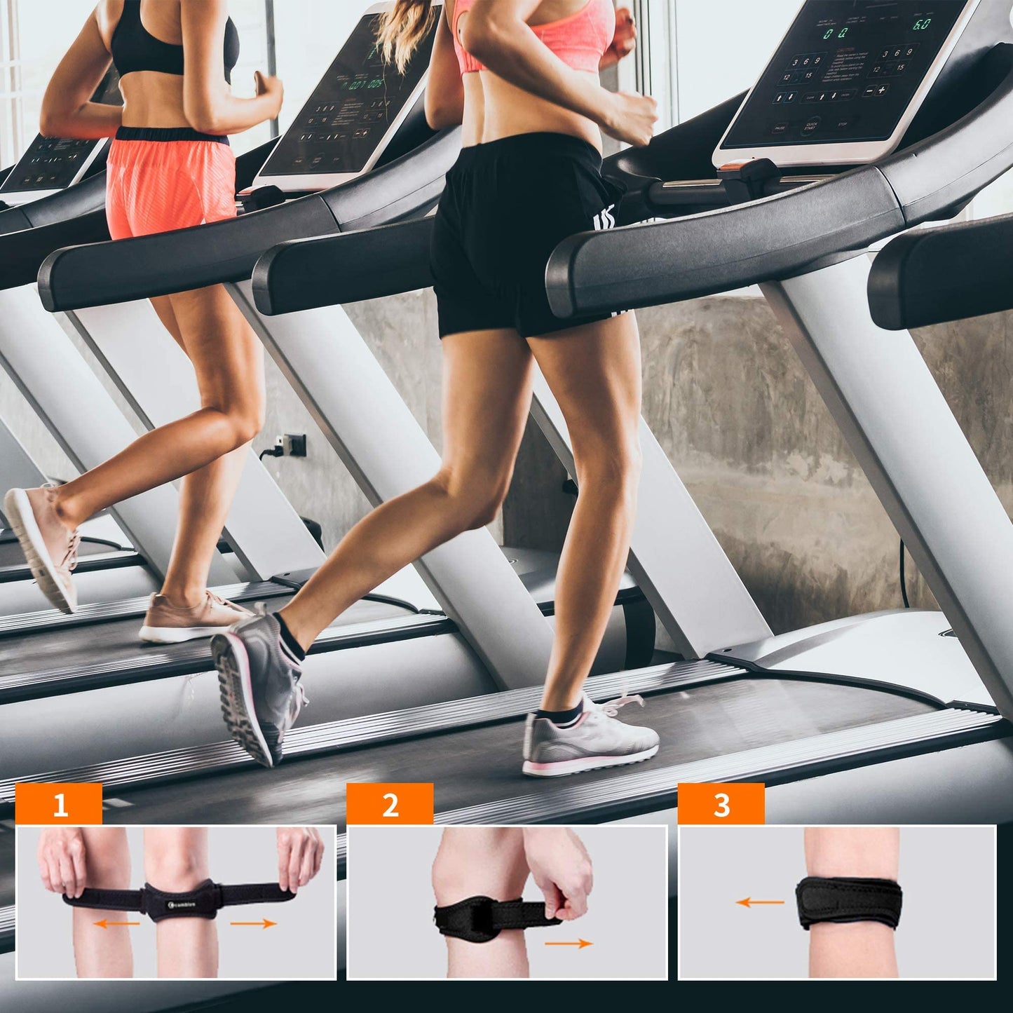 Kinstron Patella Tendon Knee Strap 2 Pack, Knee Pain Relief Support Brace Hiking, Soccer, Basketball, Running, Jumpers Knee, Tennis, Tendonitis, Volleyball & Squats